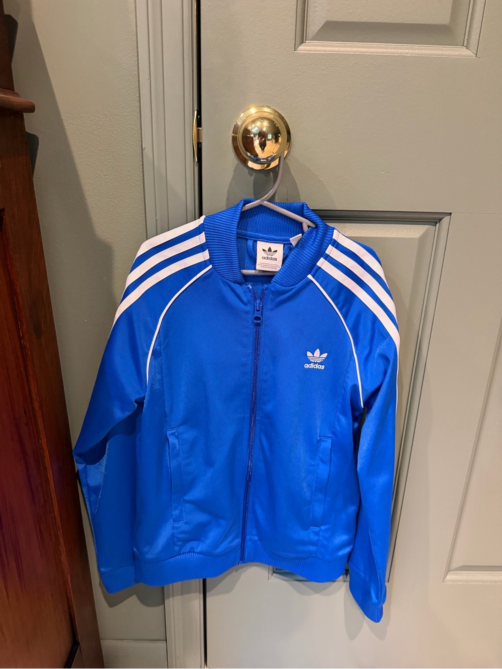 adidas Kids Royal Blue Track Jacket with White Stripes